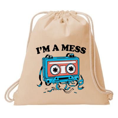 Radio IM A Mess Drawstring Bag
