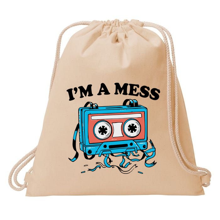 Radio IM A Mess Drawstring Bag