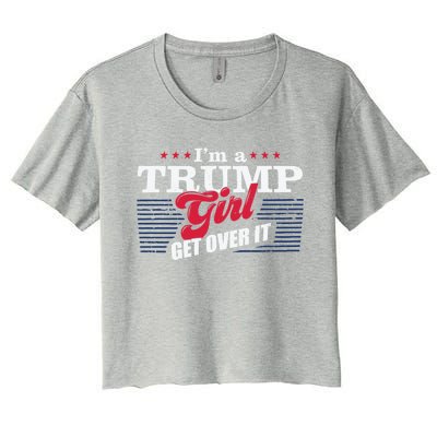 Retro IM A Trump Get Over It Republican 2024 Election Meaningful Gift Women's Crop Top Tee