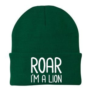 Roar IM A Lion Funny And Lazy Costume For Halloween Parties Knit Cap Winter Beanie