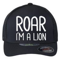 Roar IM A Lion Funny And Lazy Costume For Halloween Parties Flexfit Unipanel Trucker Cap