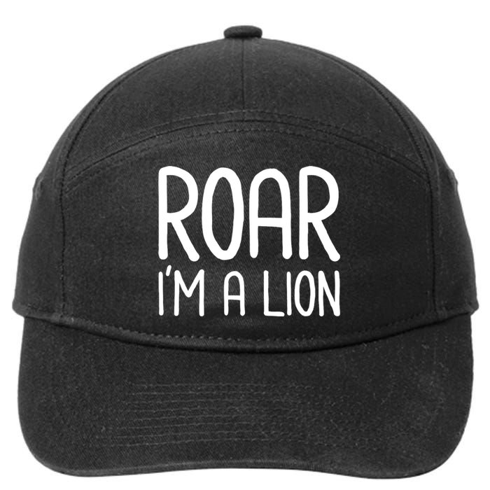 Roar IM A Lion Funny And Lazy Costume For Halloween Parties 7-Panel Snapback Hat