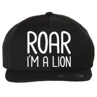 Roar IM A Lion Funny And Lazy Costume For Halloween Parties Wool Snapback Cap