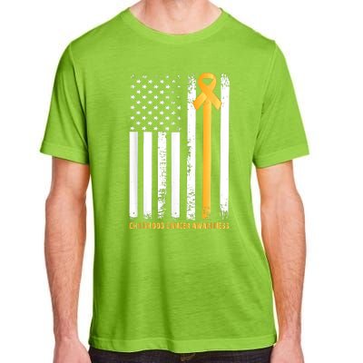 Ribbon In A Flag, Childhood Cancer Awareness Adult ChromaSoft Performance T-Shirt