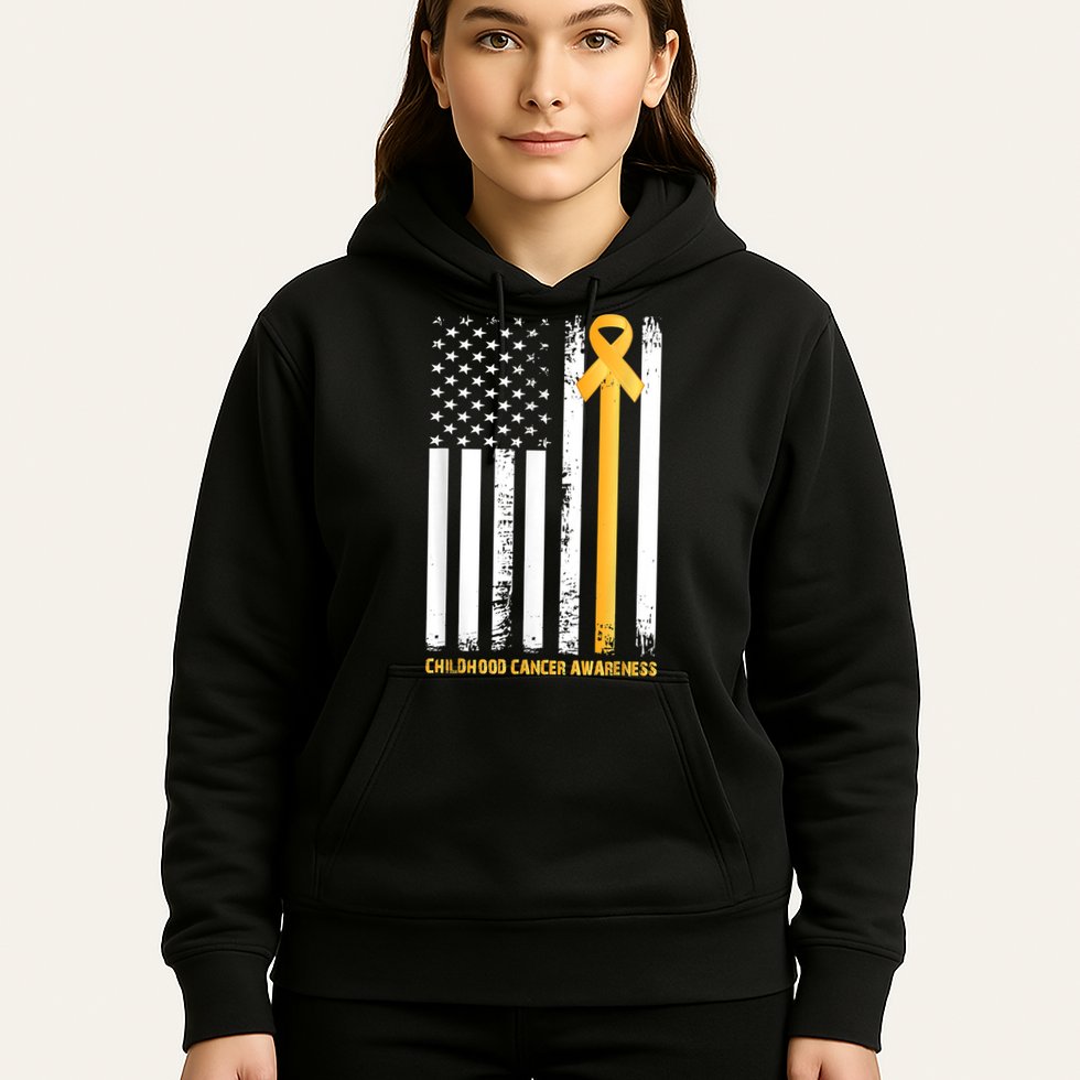 Ribbon In A Flag, Childhood Cancer Awareness Hoodie