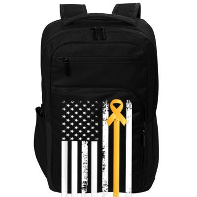 Ribbon In A Flag, Childhood Cancer Awareness Impact Tech Backpack