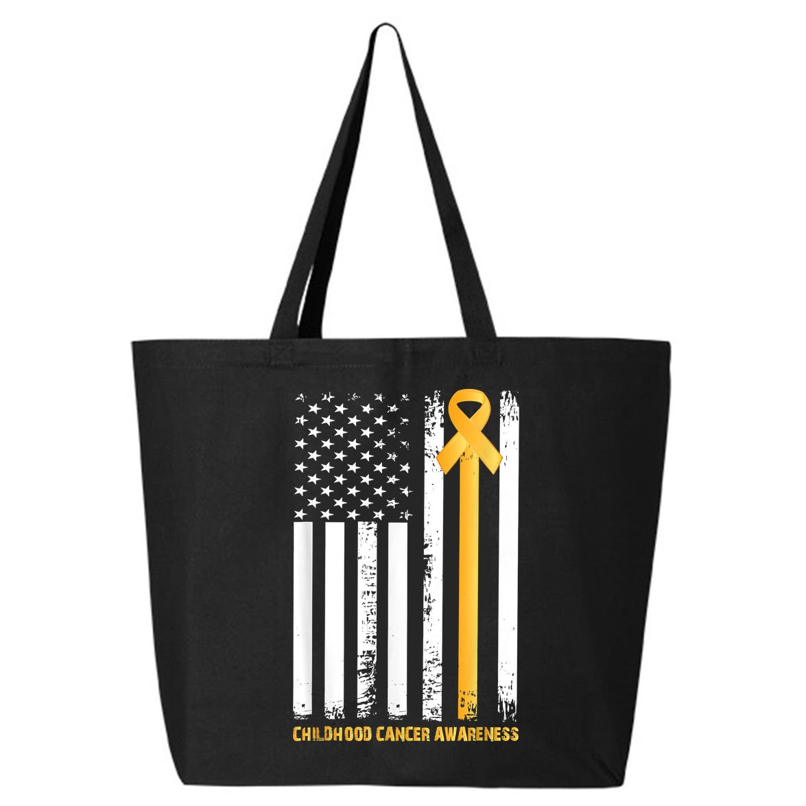 Ribbon In A Flag, Childhood Cancer Awareness 25L Jumbo Tote