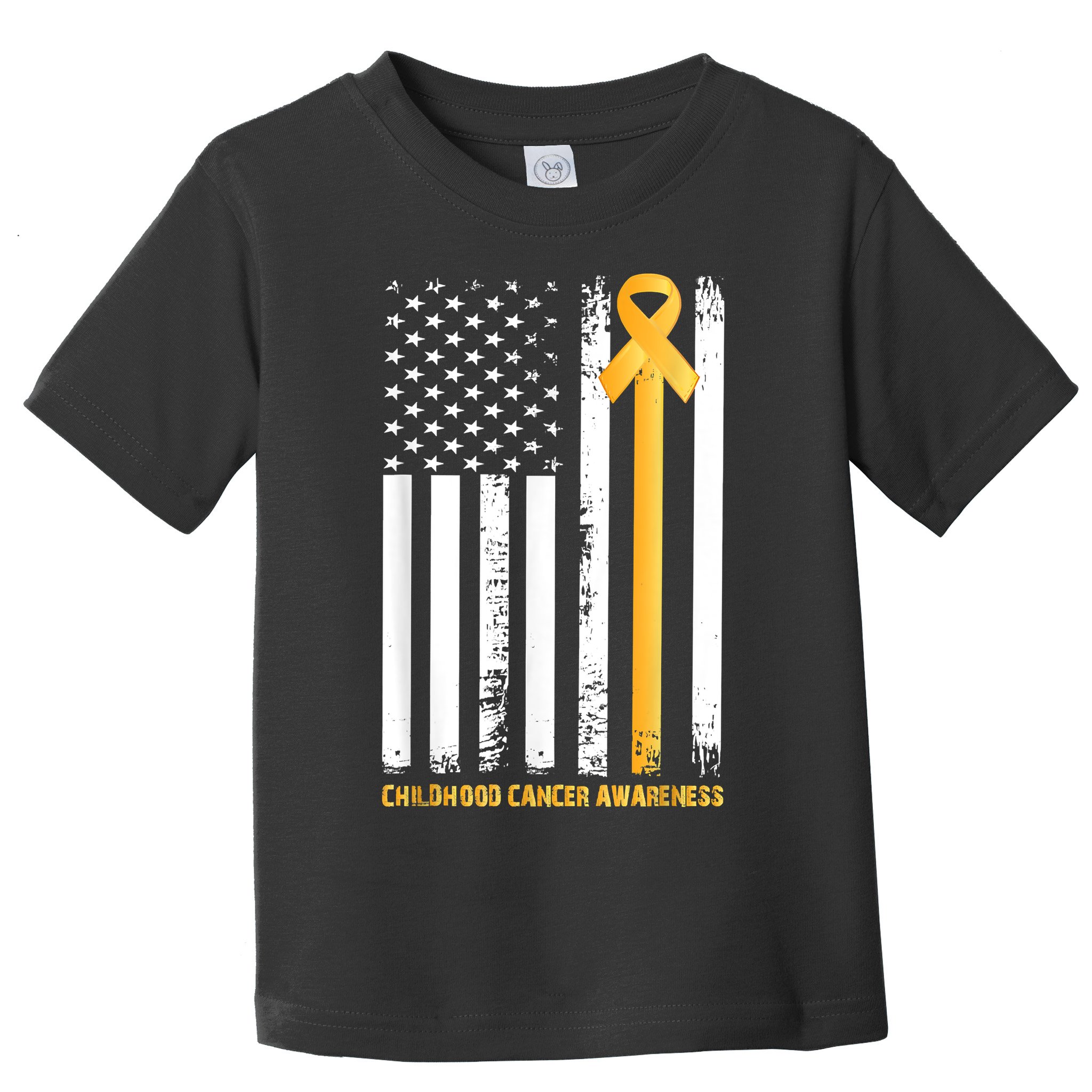 Ribbon In A Flag, Childhood Cancer Awareness Toddler T-Shirt