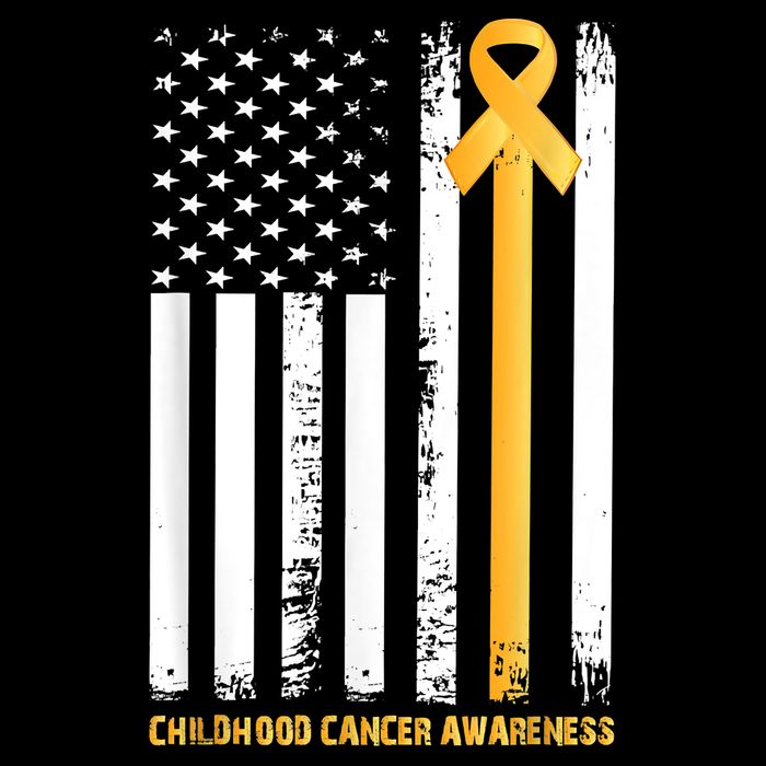 Ribbon In A Flag, Childhood Cancer Awareness Toddler T-Shirt