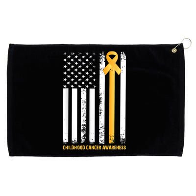 Ribbon In A Flag, Childhood Cancer Awareness Grommeted Golf Towel