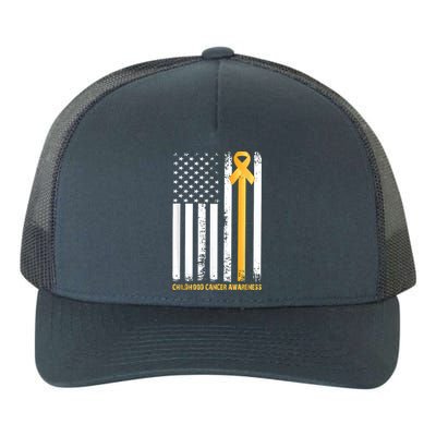 Ribbon In A Flag, Childhood Cancer Awareness Yupoong Adult 5-Panel Trucker Hat