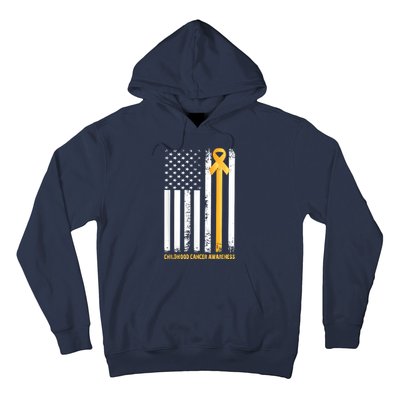 Ribbon In A Flag, Childhood Cancer Awareness Hoodie