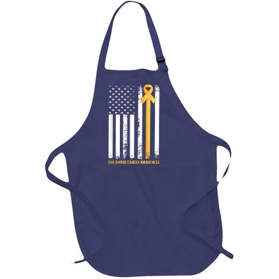 Ribbon In A Flag, Childhood Cancer Awareness Full-Length Apron With Pockets