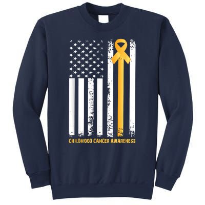 Ribbon In A Flag, Childhood Cancer Awareness Sweatshirt