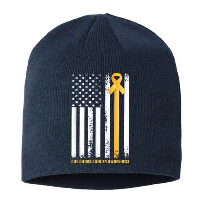 Ribbon In A Flag, Childhood Cancer Awareness Sustainable Beanie