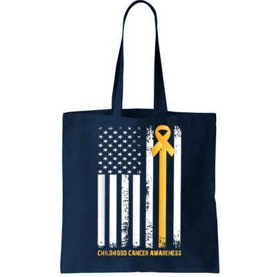 Ribbon In A Flag, Childhood Cancer Awareness Tote Bag