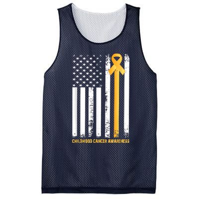 Ribbon In A Flag, Childhood Cancer Awareness Mesh Reversible Basketball Jersey Tank