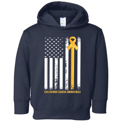 Ribbon In A Flag, Childhood Cancer Awareness Toddler Hoodie