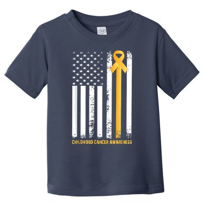 Ribbon In A Flag, Childhood Cancer Awareness Toddler T-Shirt