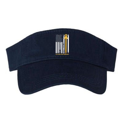 Ribbon In A Flag, Childhood Cancer Awareness Valucap Bio-Washed Visor