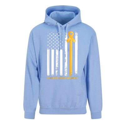 Ribbon In A Flag, Childhood Cancer Awareness Unisex Surf Hoodie