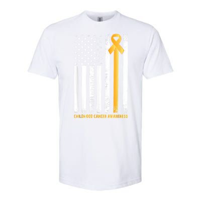 Ribbon In A Flag, Childhood Cancer Awareness Softstyle CVC T-Shirt