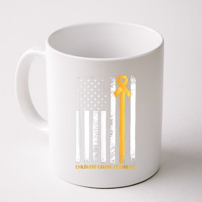 Ribbon In A Flag, Childhood Cancer Awareness Coffee Mug