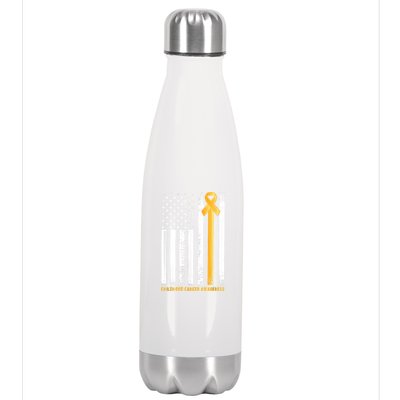 Ribbon In A Flag, Childhood Cancer Awareness Stainless Steel Insulated Water Bottle