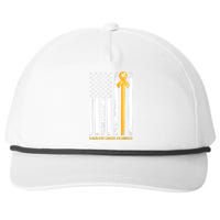 Ribbon In A Flag, Childhood Cancer Awareness Snapback Five-Panel Rope Hat