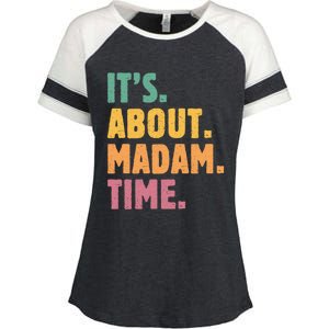 Retro Its About Madam Time Funny ItS About Madam Time Funny Gift Enza Ladies Jersey Colorblock Tee