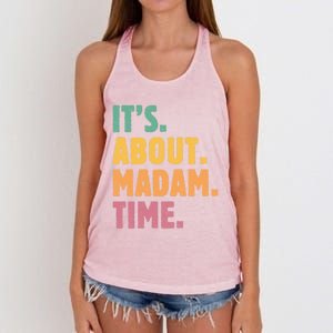 Retro Its About Madam Time Funny ItS About Madam Time Funny Gift Women's Knotted Racerback Tank