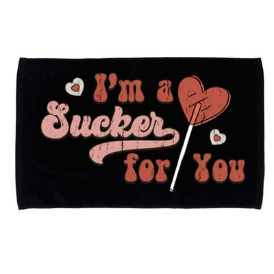 Retro Im A Sucker For You Couple Matching Valentine Clothing Gift Microfiber Hand Towel