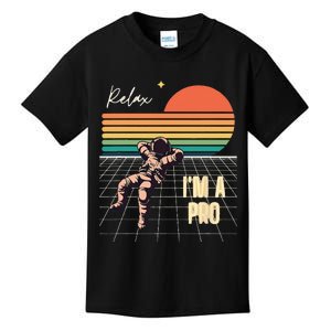 Relax I'm a Pro featuring Astronaut in retro space Kids T-Shirt