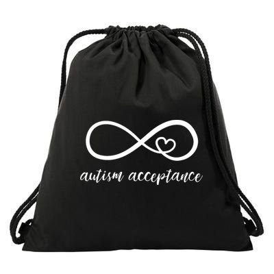 Red Instead Autism Shirt Autism Acceptance Drawstring Bag