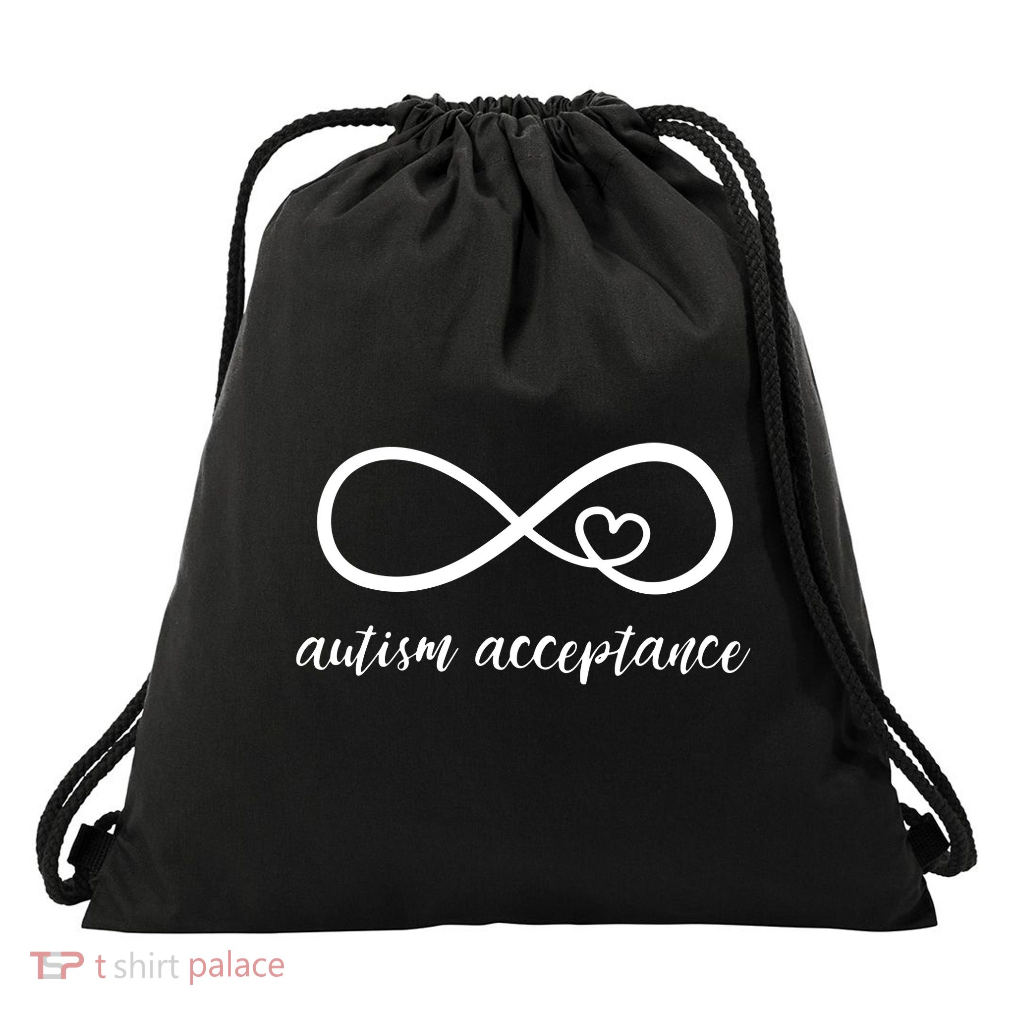 Red Instead Autism Shirt Autism Acceptance Drawstring Bag