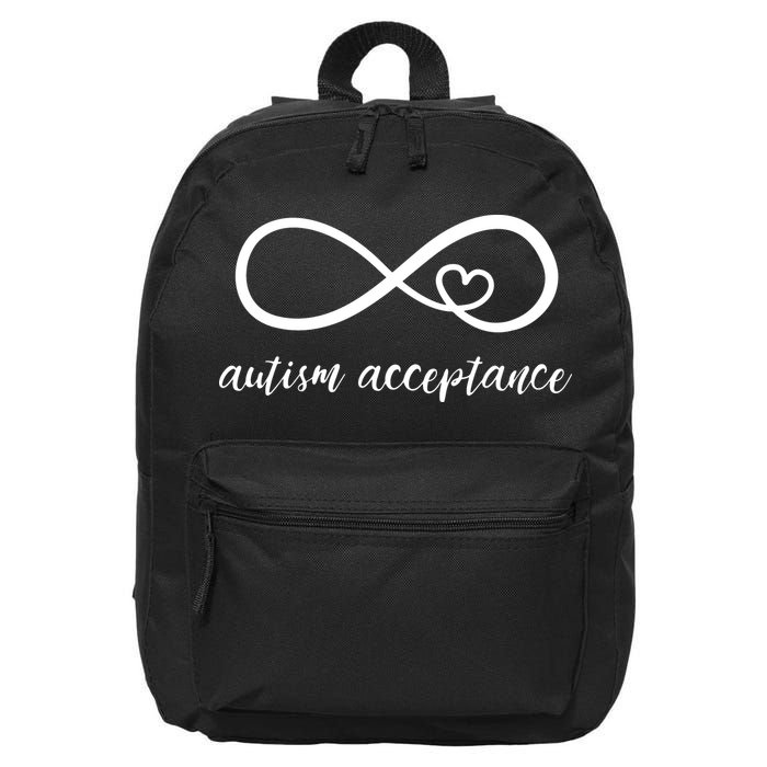 Red Instead Autism Shirt Autism Acceptance 16 in Basic Backpack