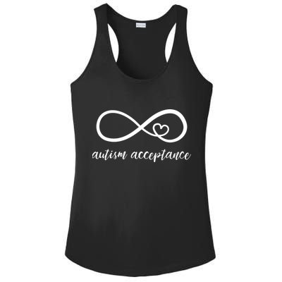 Red Instead Autism Shirt Autism Acceptance Ladies PosiCharge Competitor Racerback Tank