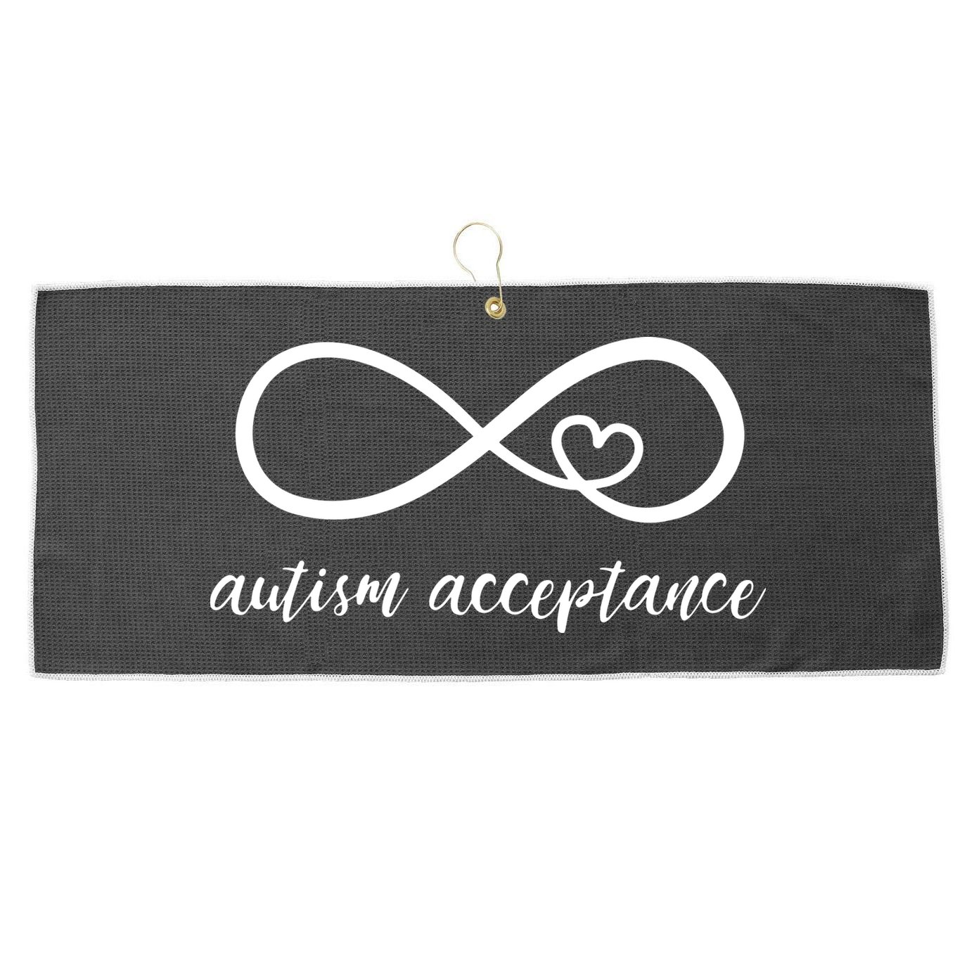 Red Instead Autism Shirt Autism Acceptance Large Microfiber Waffle Golf Towel