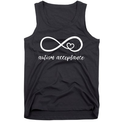 Red Instead Autism Shirt Autism Acceptance Tank Top