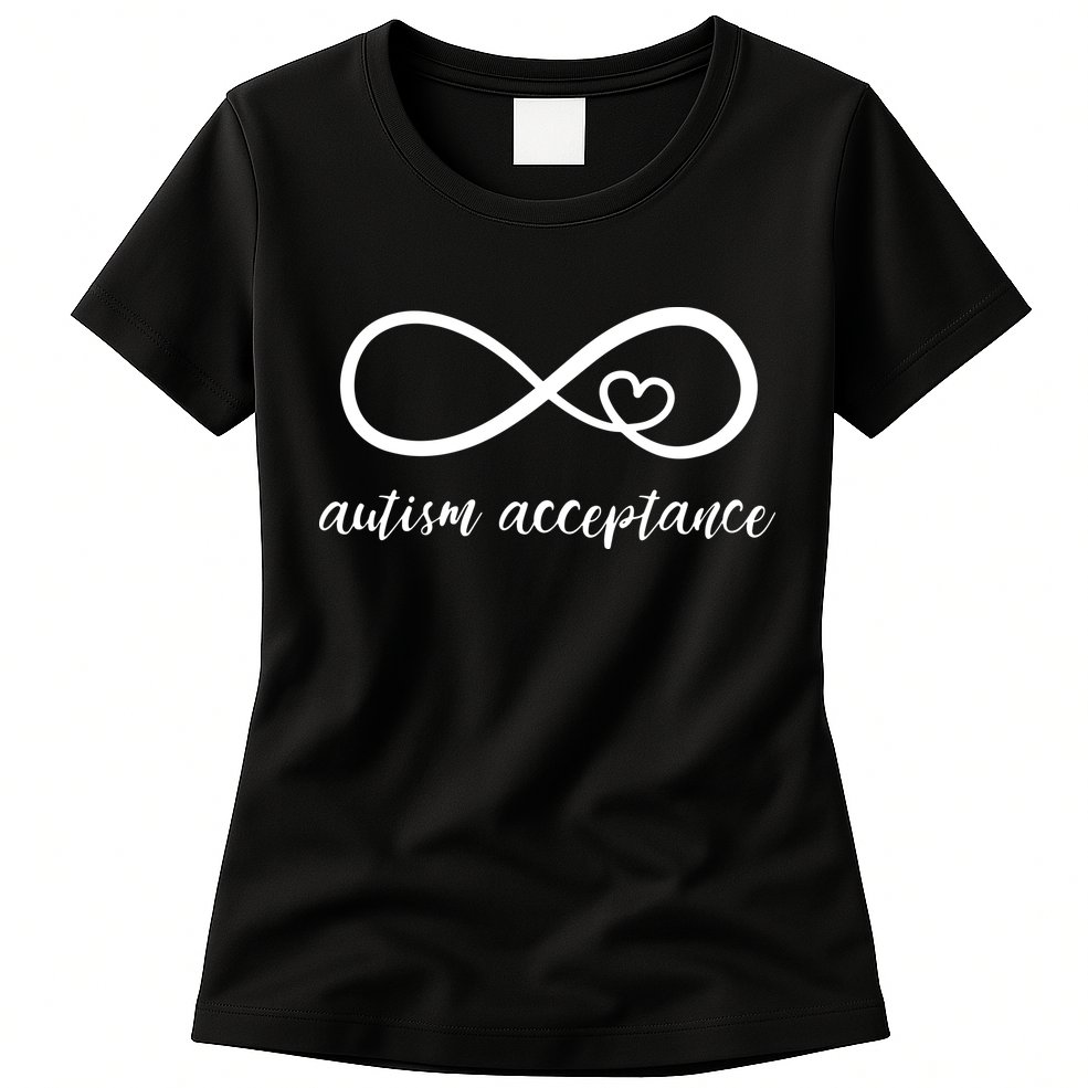 Red Instead Autism Shirt Autism Acceptance Womens T-Shirt