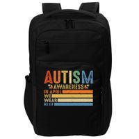 Retro IN APRIL WE WEAR BLUE Puzzle Autism Awareness Month Impact Tech Backpack