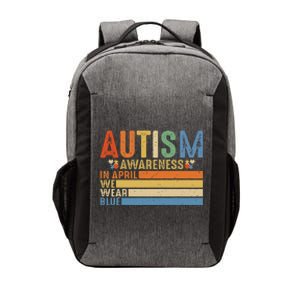 Retro IN APRIL WE WEAR BLUE Puzzle Autism Awareness Month Vector Backpack