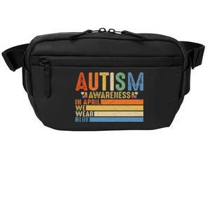 Retro IN APRIL WE WEAR BLUE Puzzle Autism Awareness Month Crossbody Pack