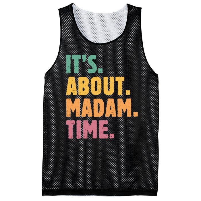 Retro Its About Madam Time Funny ItS About Madam Time Mesh Reversible Basketball Jersey Tank