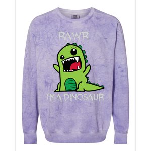 Rawr IM A Dinosaur Cartoon Trex Monster Colorblast Crewneck Sweatshirt