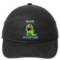 Rawr IM A Dinosaur Cartoon Trex Monster 7-Panel Snapback Hat