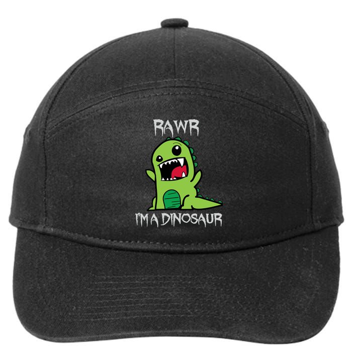 Rawr IM A Dinosaur Cartoon Trex Monster 7-Panel Snapback Hat