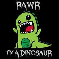 Rawr IM A Dinosaur Cartoon Trex Monster 7-Panel Snapback Hat