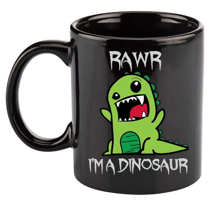 Rawr IM A Dinosaur Cartoon Trex Monster 11oz C Handle Ceramic Mug