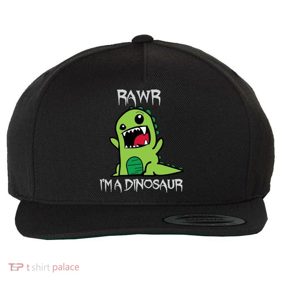 Rawr IM A Dinosaur Cartoon Trex Monster Wool Snapback Cap